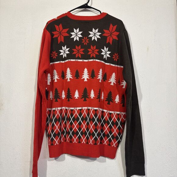 NFL Apparel Clevland Browns Christmas Sweater Brown Orange Acrylic Size XL - Picture 4 of 4